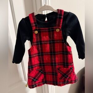 Little Me Red and Black Plaid Dress